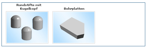 Rundstifte mit Kugelkopf, Bohrplatten